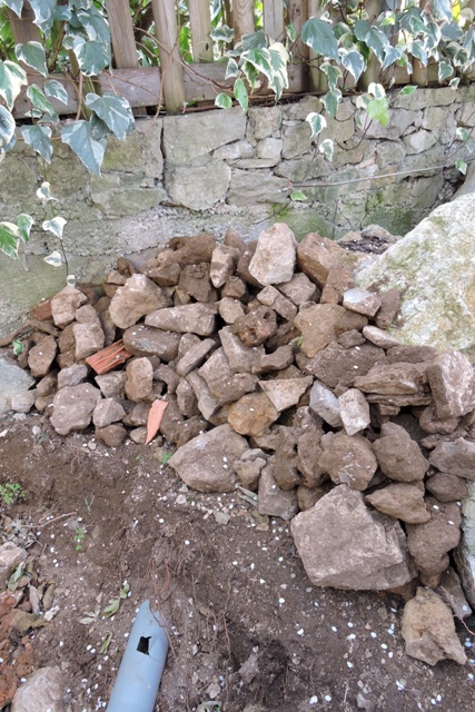 Large stones removed by hand